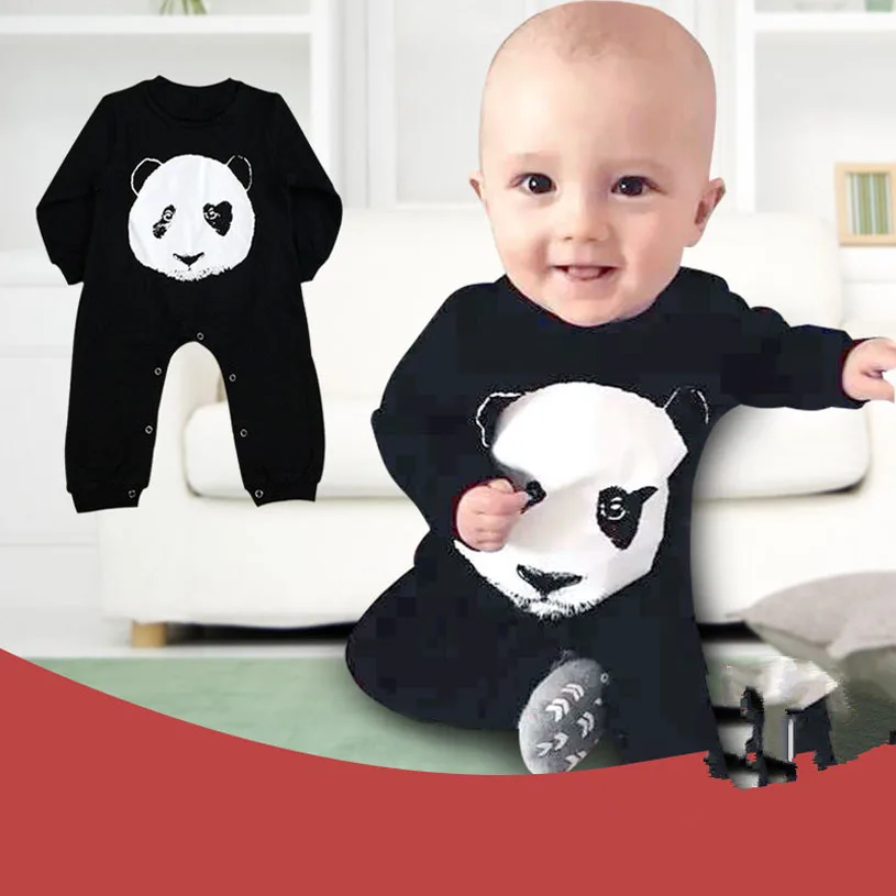 

2021 Baby clothes Animal Fashion Cute Baby Boys Rompers Spring Autunm Cartoon Baby Clothing Panda Baby Jumpsuit