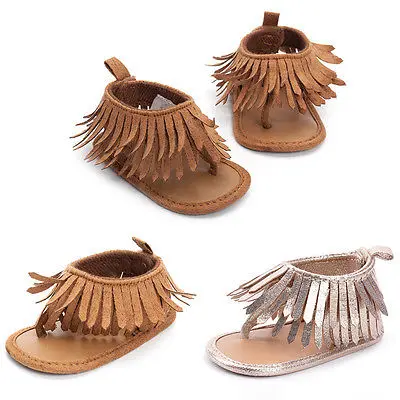 Newborn Baby Boys Girls Summer Frist Walkers Summer Shoes Tassel Shoes Soft Sole Prewalker 0-12M