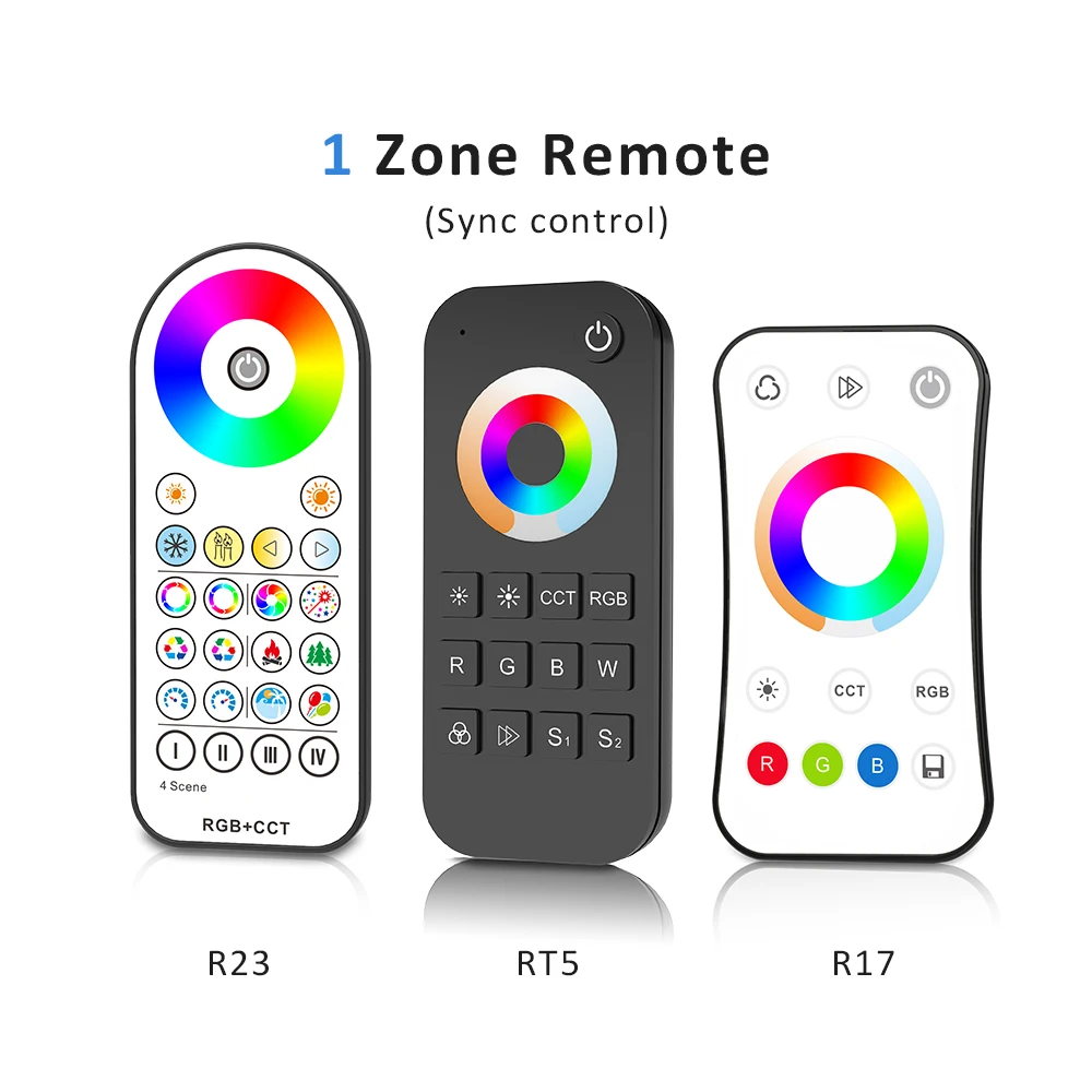 RGBCCT LED Controller 12V 24V 5CH RGB CCT RGBW RGBWW LED Strip Light Controller Smart Wifi RF Wireless Touch Remote Control V5-M