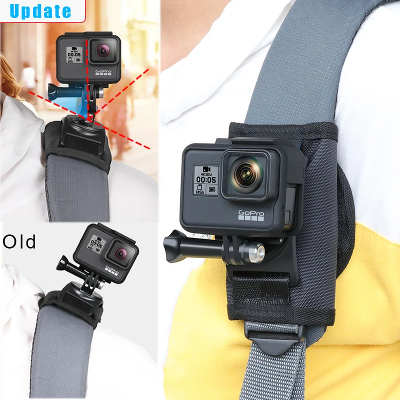 360 Degree Rotation Quick Release Backpack Belt Button Mount Buckle Clip Adapter for Gopro Hero 10/9/8/7/6/5 Action Camera