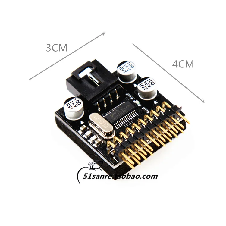 2 pcs Computer main board USB 2.0 9-pin 9PIN extension circuit board 1-21-4-pcb extension tap long 0.25m