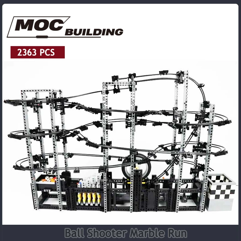 GBC MOC Ball Shooter Marble Run Building Block, Tijolos Educativos, Modelo de Brinquedos, Crianças Criativas, Ciência, Presente de Natal