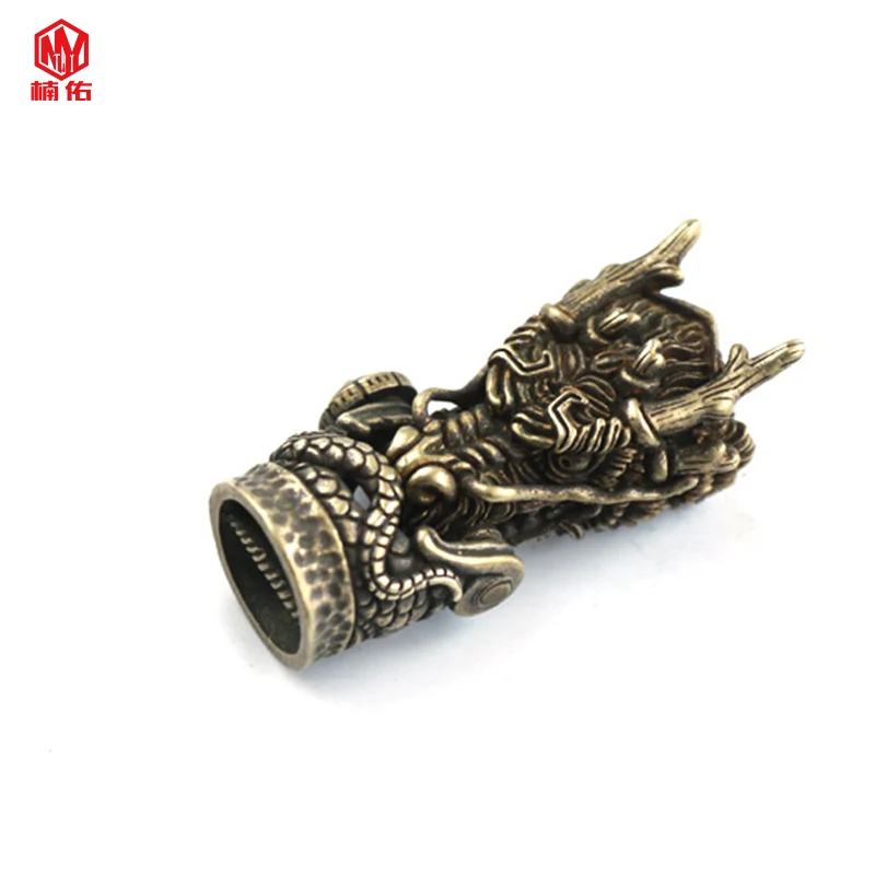 1PC Dragon Head Retro Brass Bracelet Buckle Accessories Pendant Jewelry Rope Knot Finishing Buckle