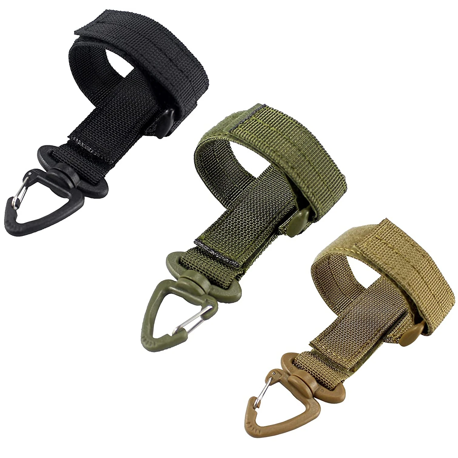 

Nylon Tactical Gear Clip Band Carabiner Keychain Belt Webbing with Strap Military Utility Hanger Key Chain Hook EDC Molle Bags