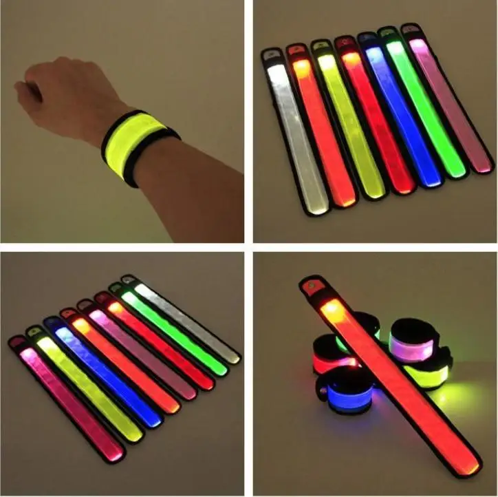 1800pcs Nylon Led Sports Slap Wrist Strap Bands Wristband Light Bracelet Glowing Armband Flare Strap Party Concert Armband