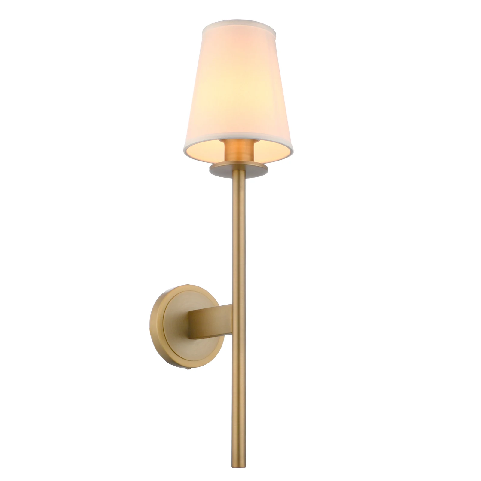 Permo Set of 2 Modern Classy Vintage Wall Sconce with Flared White Textile Lamp Shade Living Room Bedside Reading