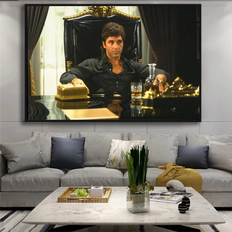 Modern Portrait Art Canvas Art Painting Poster and Prints Wall Art Tony Montana Picture for Living Room Home Decoration