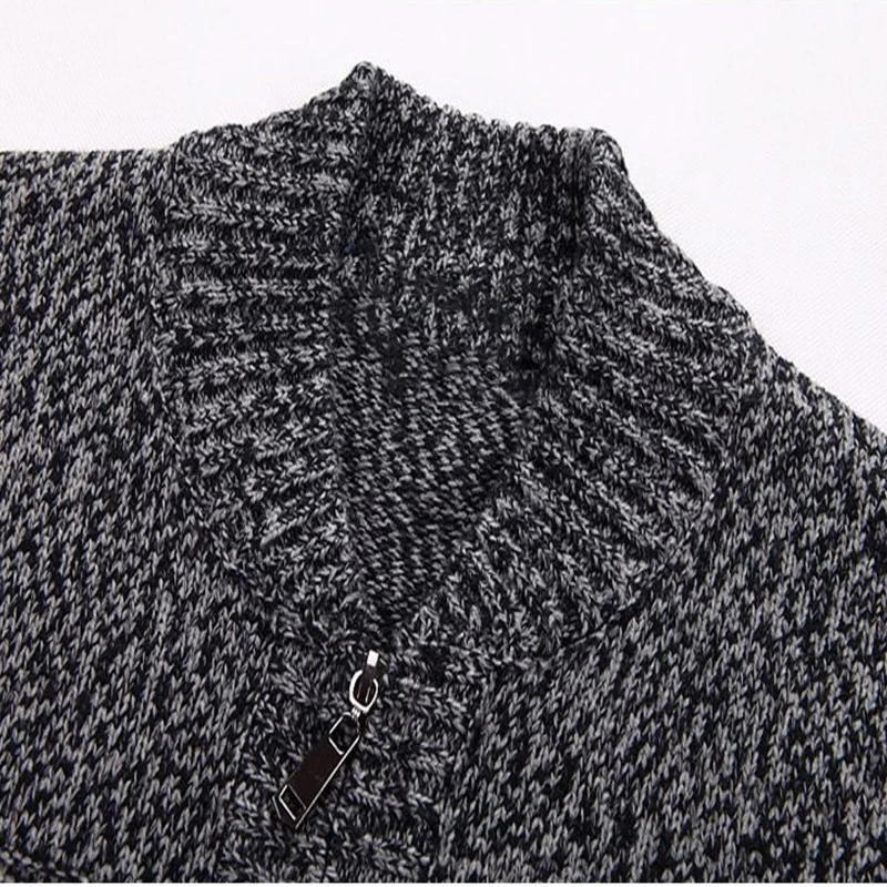 Cardigan épais en tricot pour hommes, manteau en laine, tricot fin à la mode, fermeture éclair complète, grande taille