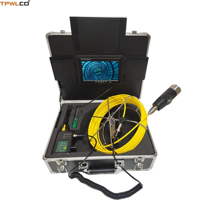 

7inch 1200TVL Monitor Waterproof 42mm Dual Len Pipeline Drain Sewer Camera With 12pcs LEDS Video Pipe Inspection System 20m