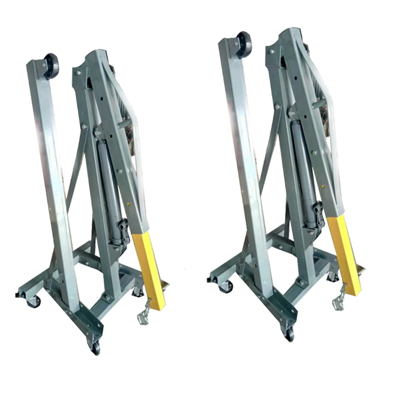 2 Ton Ordinary Hydraulic Folding Small Crane Single Crane Automobile Engine Hanger Crane Manual Mobile Crane Jack Equipment