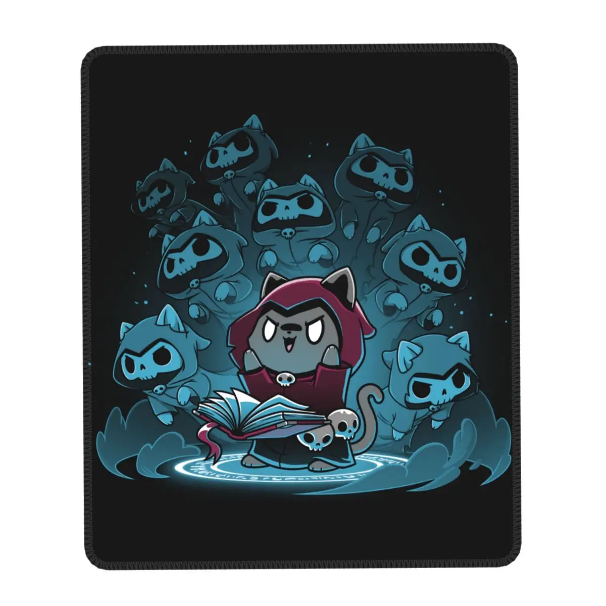 Nekomancer Cat Gaming Mouse Pad Anti-Slip Rubber Base Lockedge Mousepad Office Desktop Satanic Gothic Witch Mouse Mat Pads