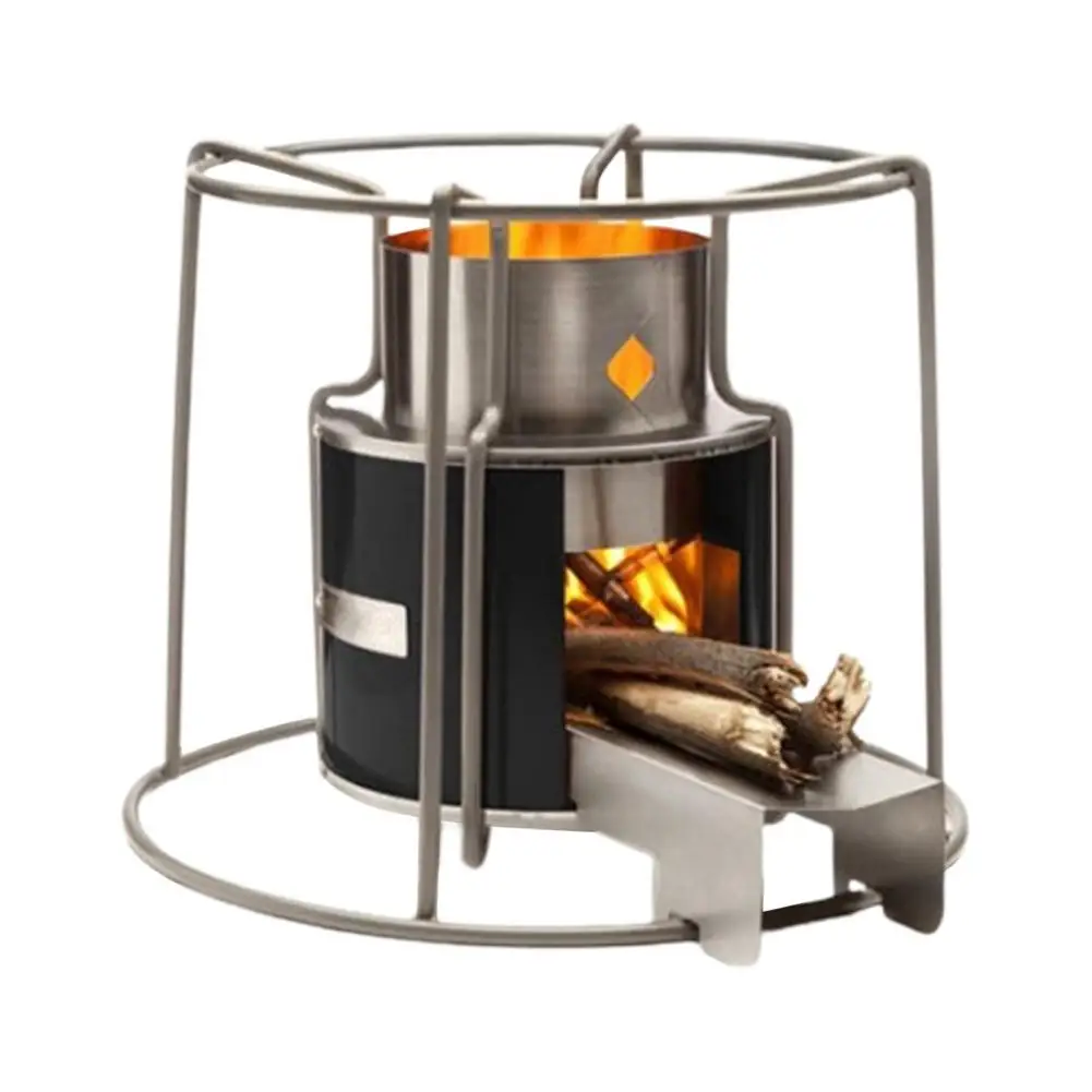 Wood Burning Camp Stove Portable Wooden Long Lasting Burning Stove Outdoor Stainless Steel Stove For Hiking Camping Picnic BBQ