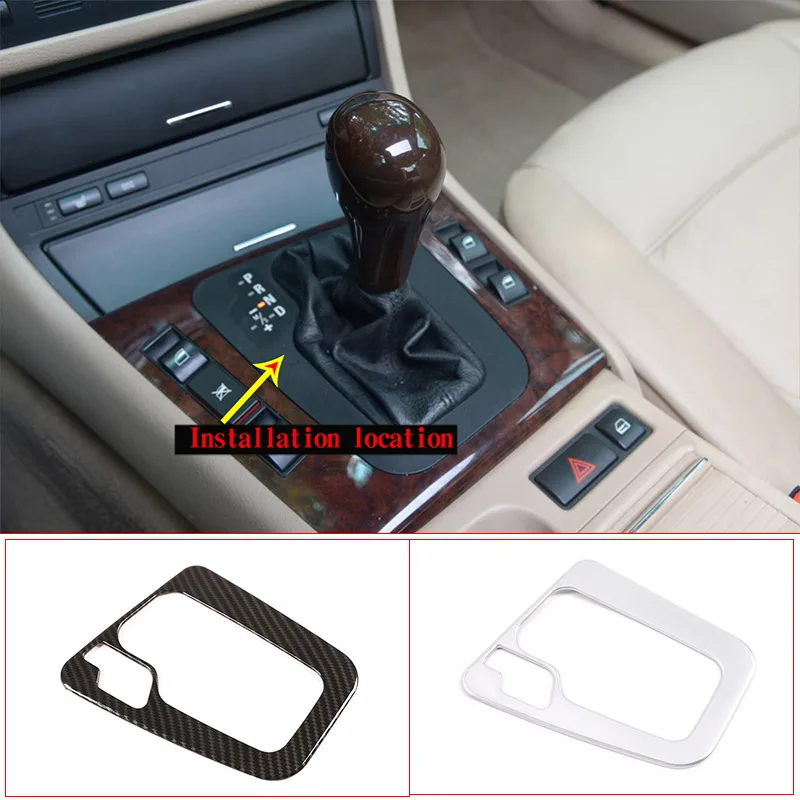 

For BMW 3 Series E46 98-04 ABS Carbon Fiber/Silver Car Console Gear Decorative Panel Sticker Car Interior Accessories