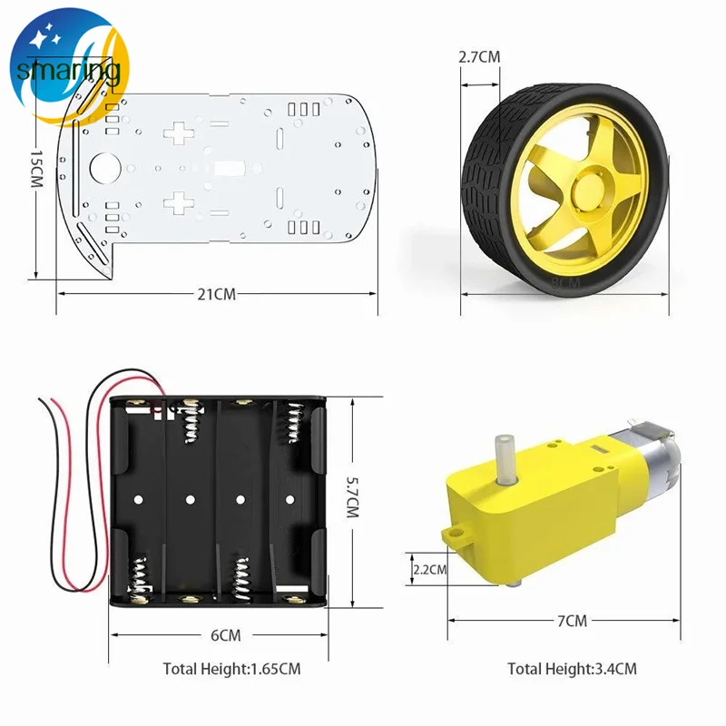 2 wd intelligent robot, remote control toy car 2 ,wheel drive car chassis, tracking suite of obstacle avoidanc