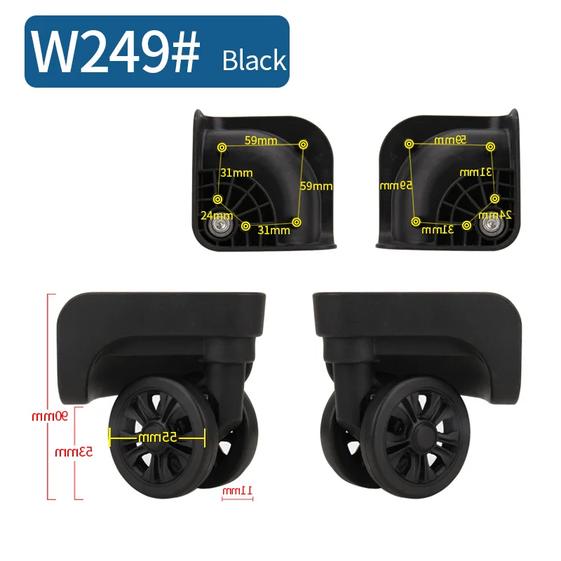 Trolley Case Repair Wheels Universal Wheel Accessory Wheels 360 Spinner Repair Set Casters Suitcase Luggage Left and Right Wheel