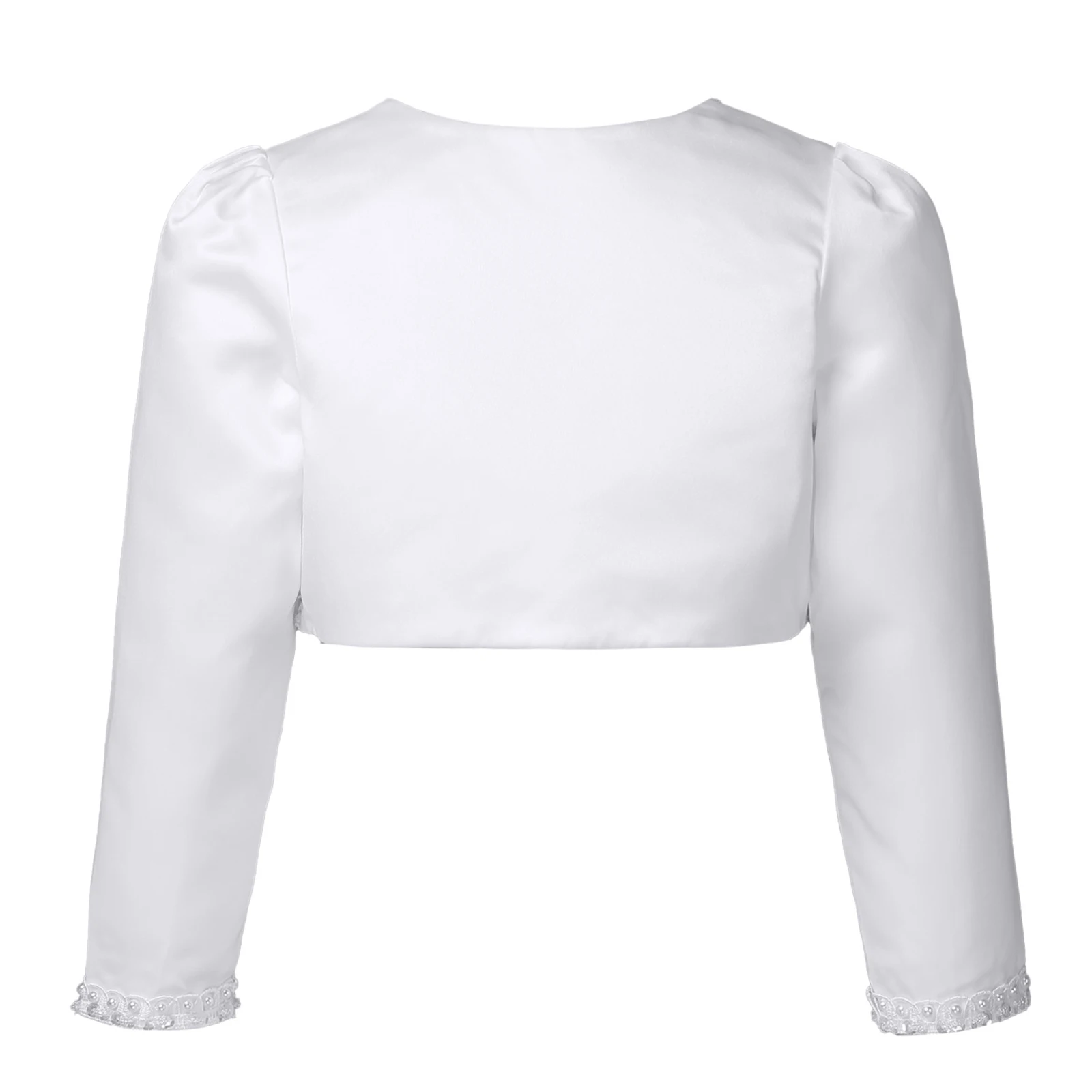 Giacca a maniche lunghe per bambini Bolero in rilievo bianco coprispalle da sposa mantelli da sposa scialle Cardigan capispalla cappotti abiti da