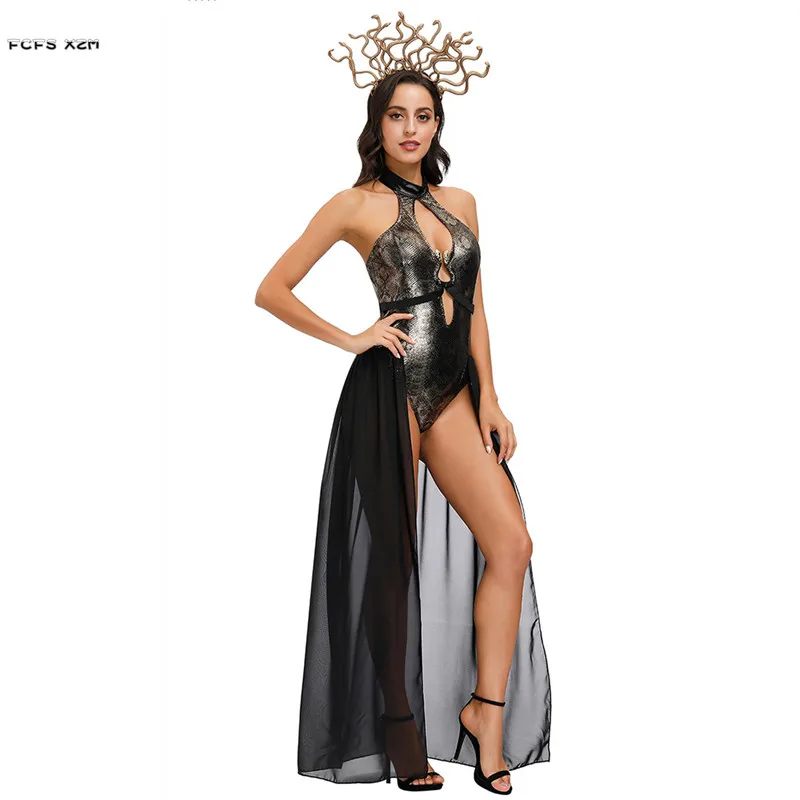 Ancient Greek Mythology Women Medusa Cosplay Female Halloween Kraken Costumes Carnival Purim Nightclub Bar Role Play Party Dress