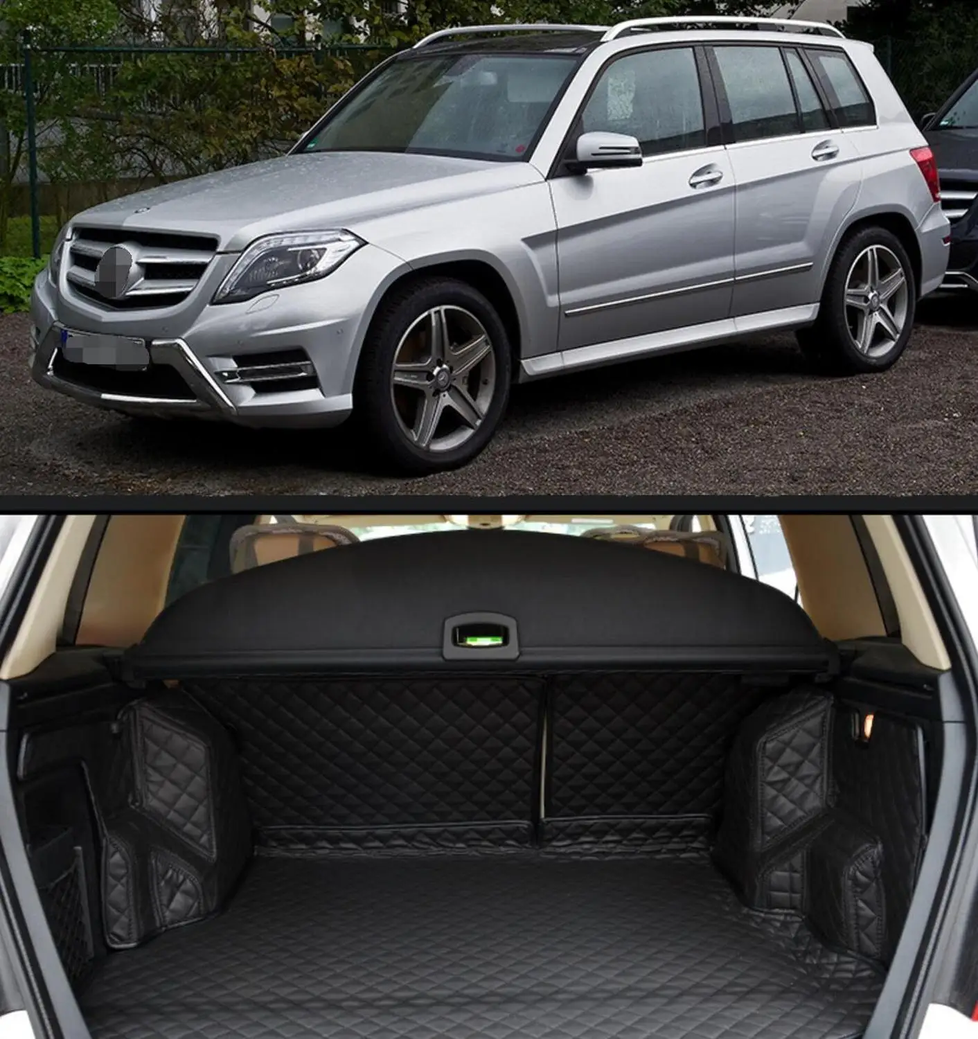 fiber leather car trunk mat for Mercedes-Benz GLK280 GLK300 glk350 GLK220 X204 2008 2009 2010 2011 2012 2008-2016 accessories