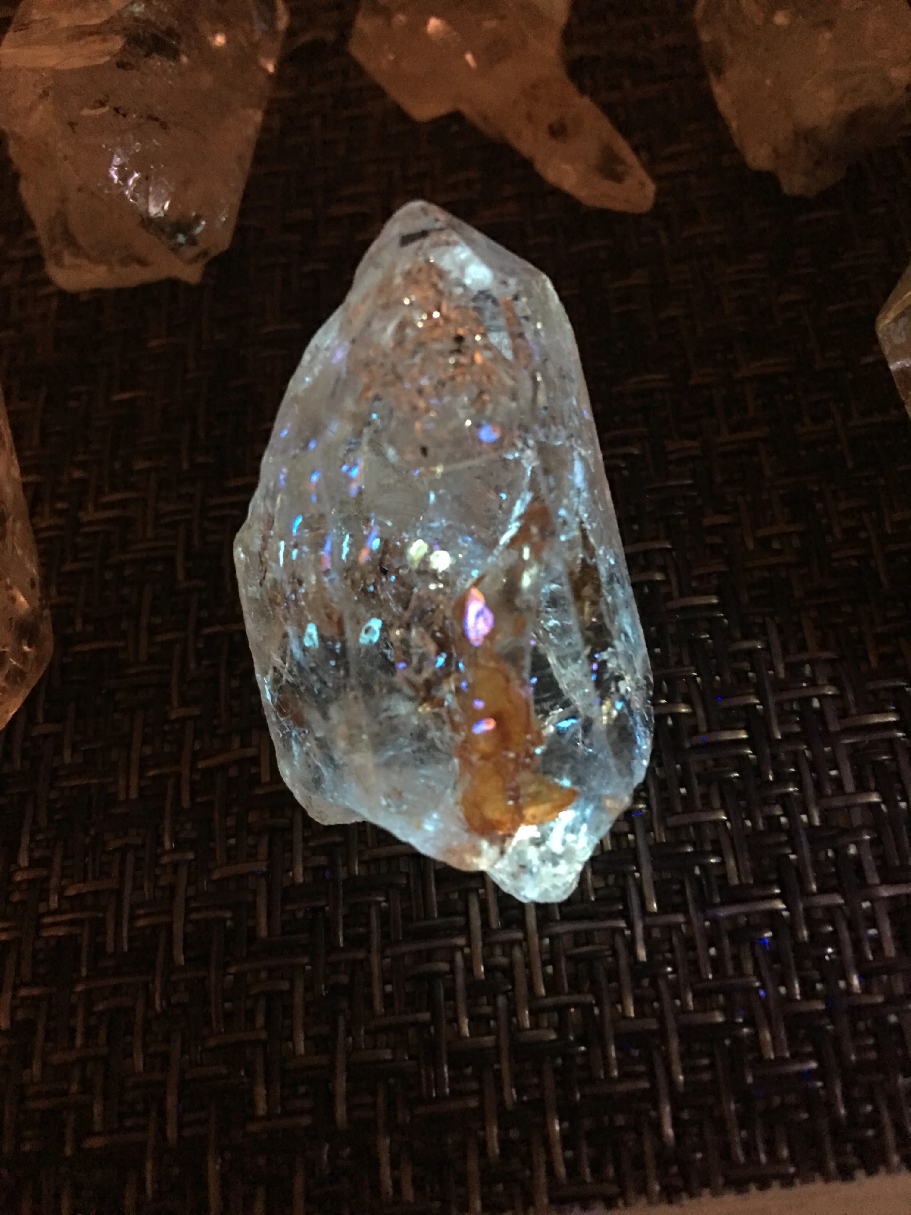 Natural Herkimer Diamond stones and minerals reiki healing crystal fluorescent petroleum gemstone