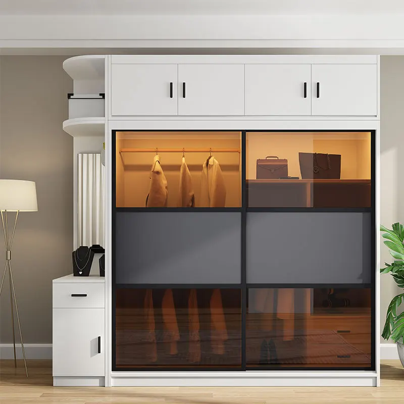 Sliding Door Sliding Wardrobe Door-Plate Assembly Tempered Glass with Mirror Bedroom Overall Contract Programmes