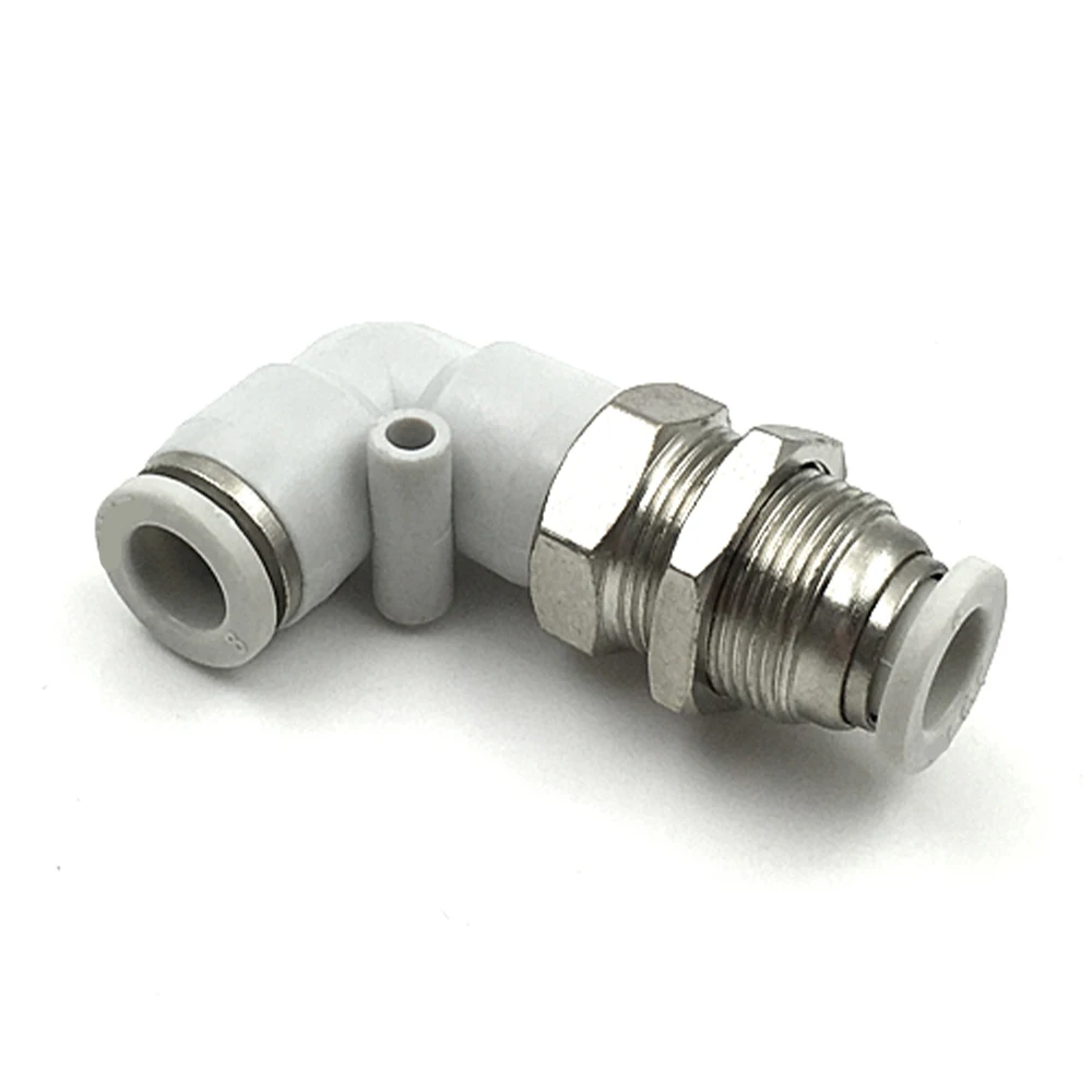 PLM pneumatic quick connector L-shaped elbow 4 6 8 10 12MM hose white air connector copper baffle diaphragm connector