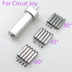 15pcs 30/45/60 Degree Plotter Blades Vinyl Cutter Film Knife for Cricut Joy Replacement Tungsten Steel Blades+ 1pc Blade Holder