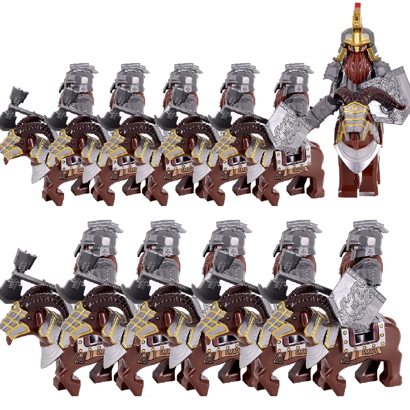 

Dwarf Goat Wild Boar Mount Medieval Knights Group lotr Castle Animals Figures Building Blocks Bricks Toys For Children gifts