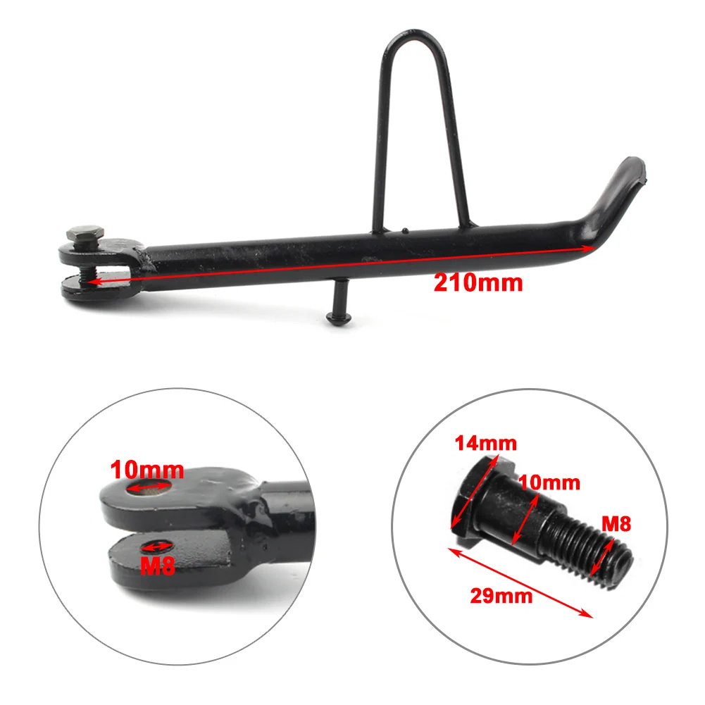 21CM Universal Motorcycle Scooter E-Bike Kickstand Foot Side Stand Support Black Motorbikes Accessories