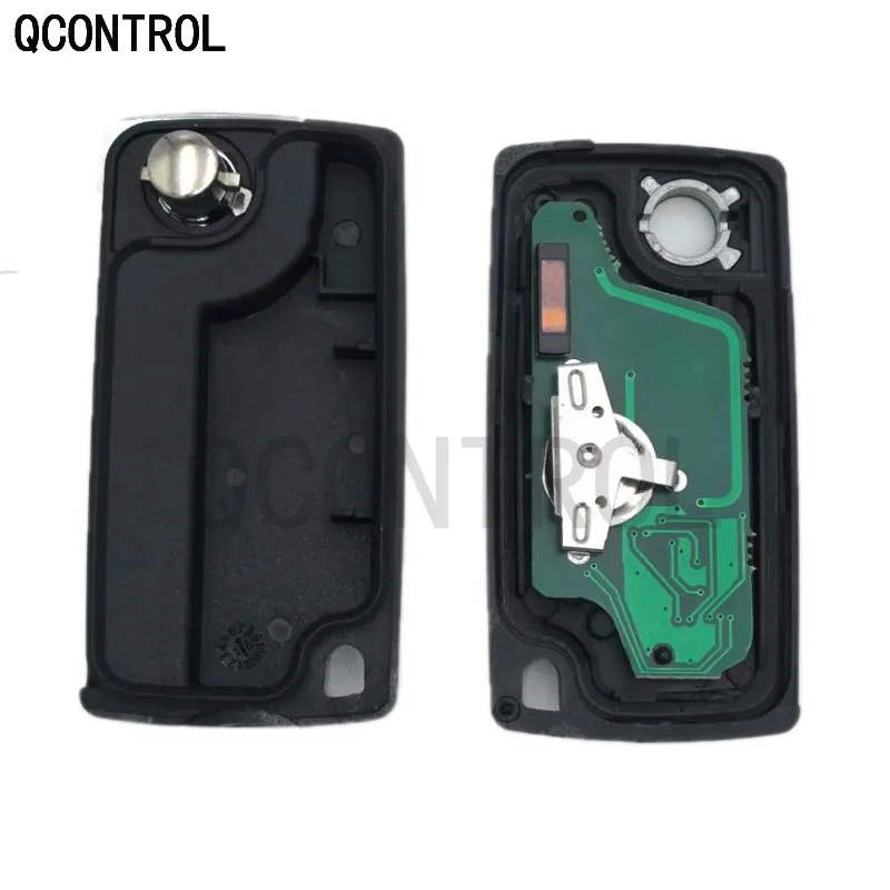 QCONTROL car Remote Key  for PEUGEOT Partner 807 307 207 407 308 CC Expert SW Lamp/Light Button (CE0523 ASK/FSK,3 BT, Blade VA2)