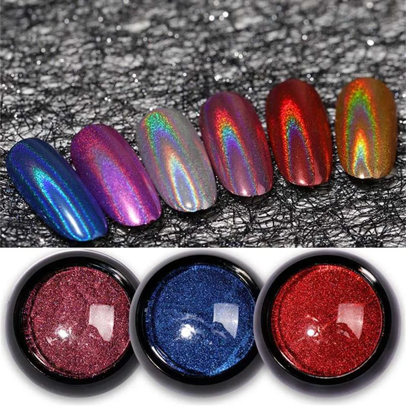 Holographics Powder Laser Nail Glitter Chrome Sequins Gel Polish Flakes for Nails Art Dust Decorations Manicure Pigment