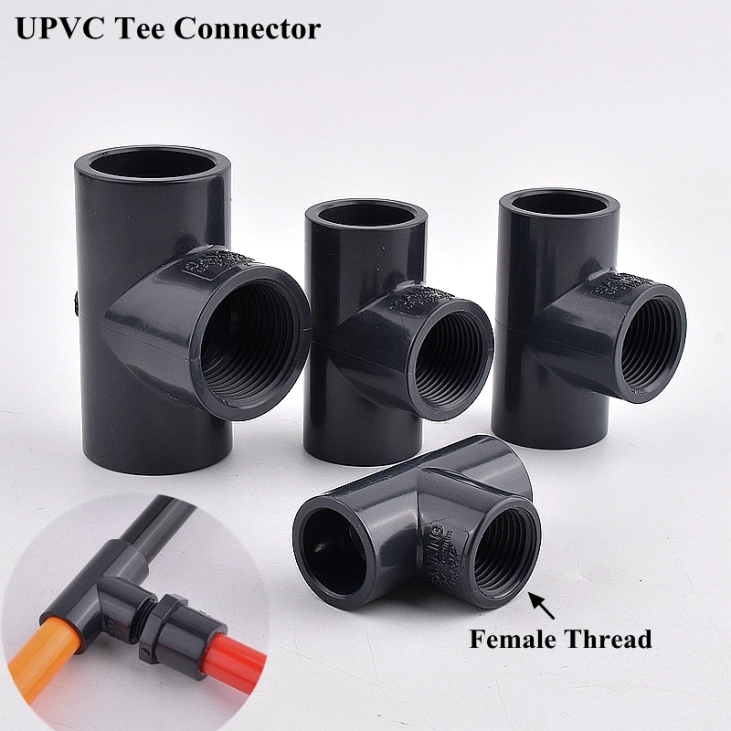 Dark Grey UPVC Tee Pipe Connector 1/2