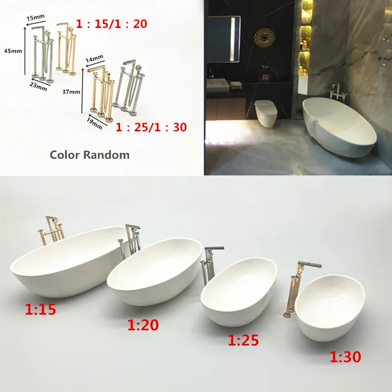 1/15 1/20 1/25 1/30 Scale Miniature Dollhouse Bathtub Model Bathroom Furniture Model Kit