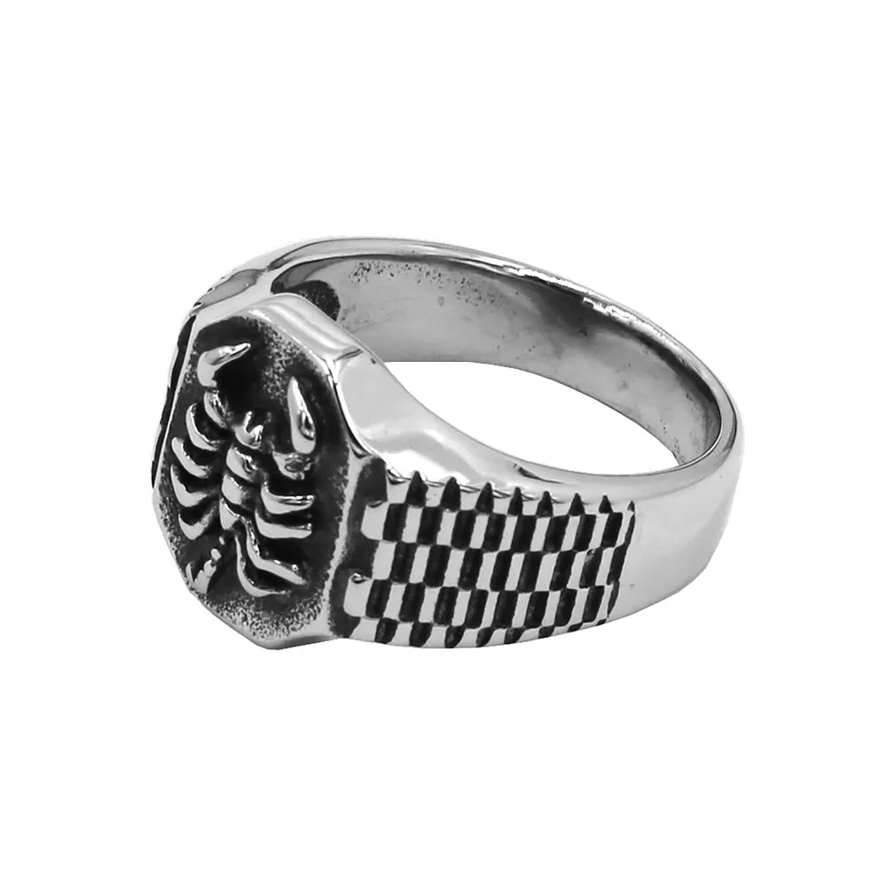 Classic Vintage Stainless Steel Scorpion Ring Male Watch Shape Pattern SWR1037