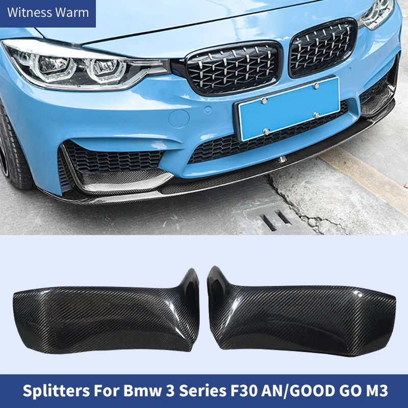 Carbon Fiber Front wrap angle Car Bumper Lip Aprons Splitters MP Style for Bmw 3 Series F30 AN/Good Go M3 2012-2018