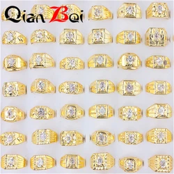 QianBei 10PCS Two Color Women Man White Zircon Anniversary Classic Rings Jewelry Hot Free