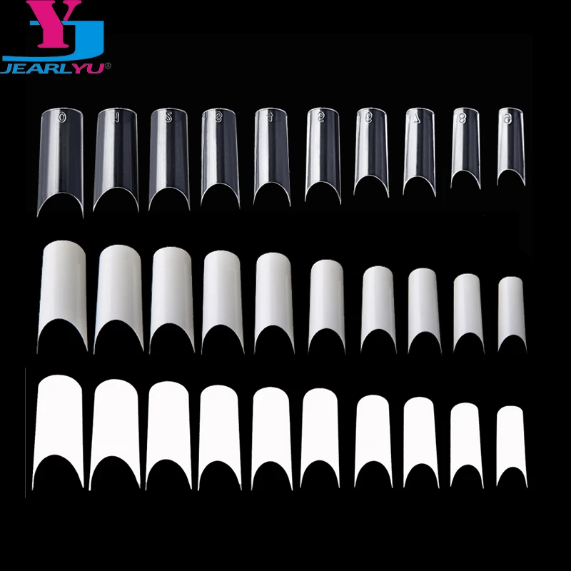 Nail Tips 500 Pcs C Curved Fake Nails Transparent Natural French Acrylic Nail Art Tools High Quality Unhas Nagel Tips Accessory