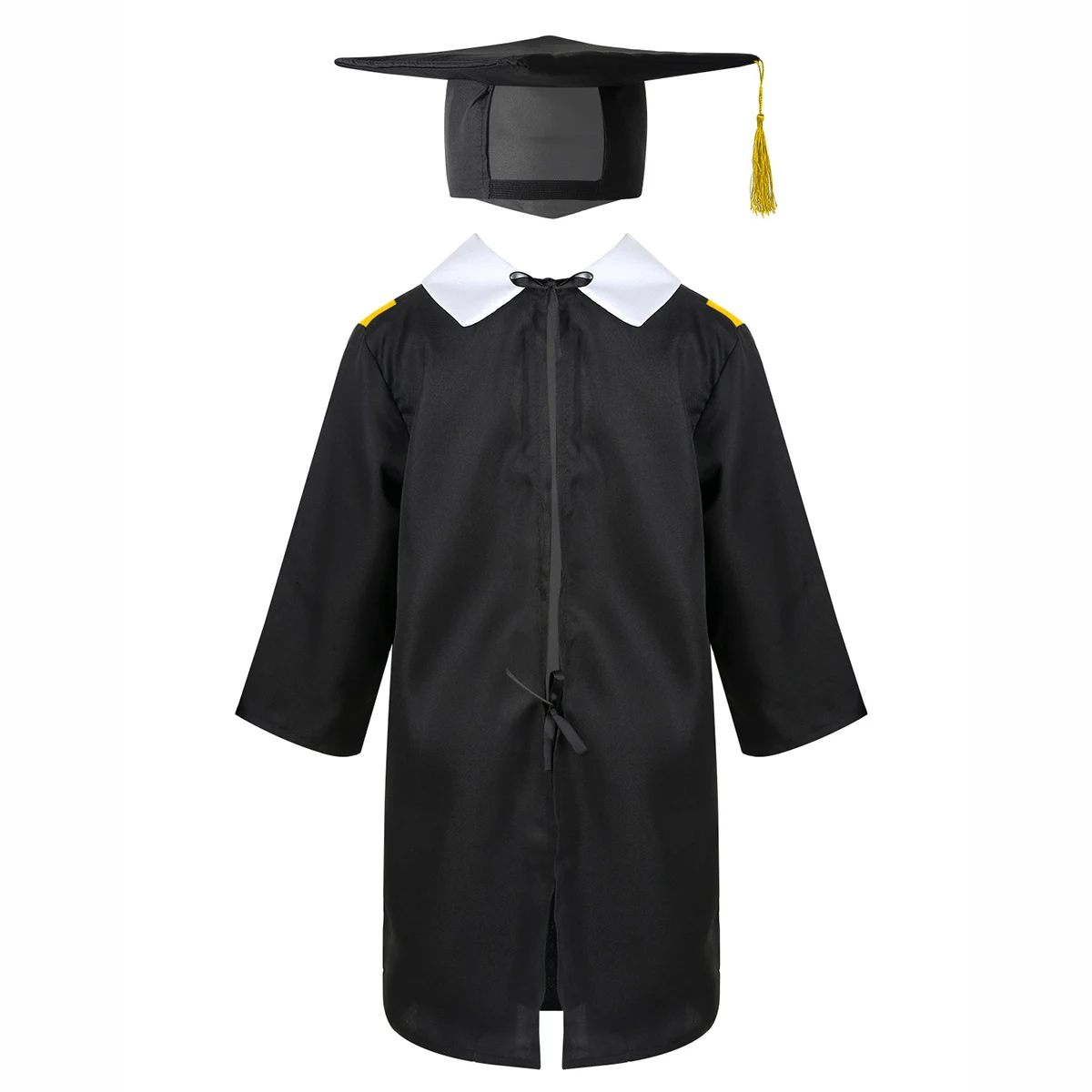 Kids Graduation Gown And Cap Set Children Bachelor Costume School Student Uniform Boys Girls Graduation Photography Clothing