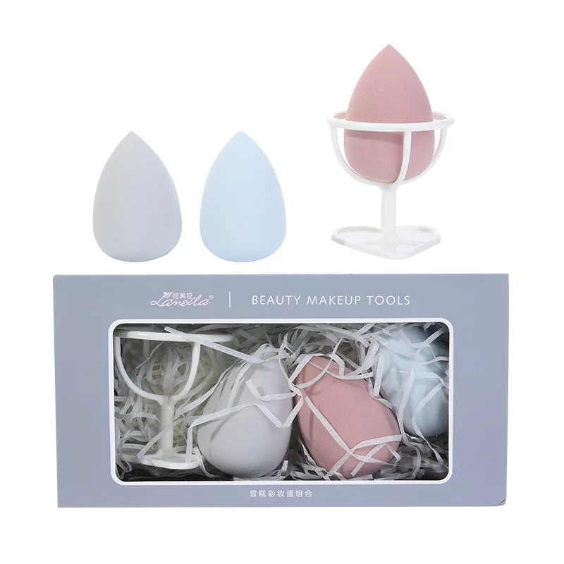 Esponja de maquillaje suave, utensilio para mezclar y quitar cosméticos, 3 unidades