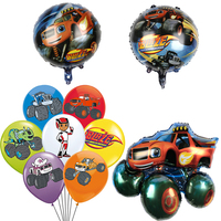 Blaze Monster Party Supplies Machines Ballons Happy Birthday Decoration Kids Boy Baby Racing Truck Fire Car Balloon SUV Toys
