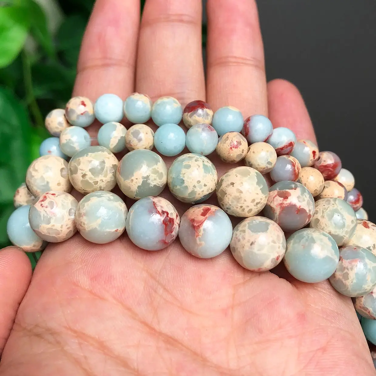 Natural Stone Blue Snakeskin Jaspers Beads ShouShan Stone Round Loose Beads 4 6 8 10 12mm For Jewelry Making DIY Charms Bracelet