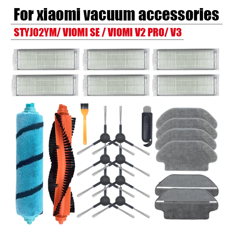 Rolling brush For Viomi V2 PRO V3 SE Accessories HEPA filter Cleaning cloth xiaomi Mijia STYJ02YM Robot mop vacuum cleaner parts