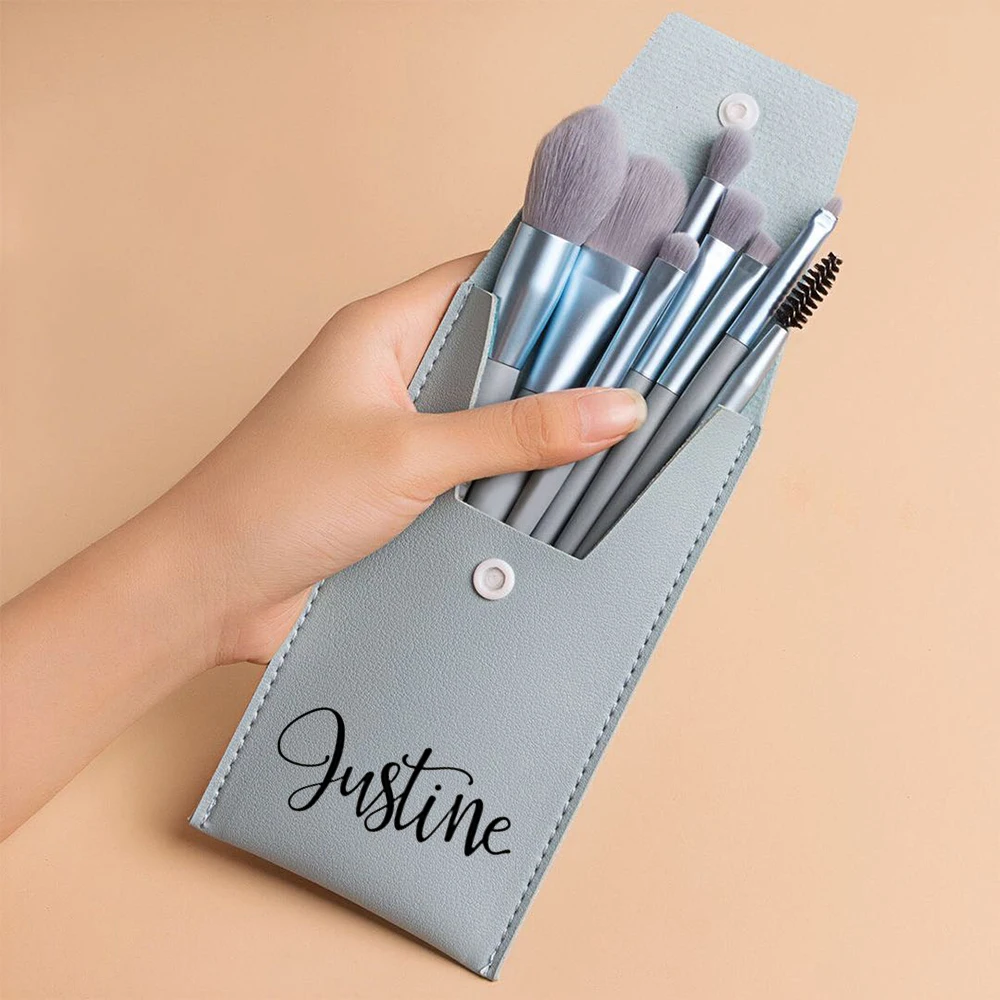 8Pcs Personalized Travel Makeup Brushes Bag Bridesmaid Gift Wed Wedding Bridal Shower Favors Bachelorette Party Gift For Her