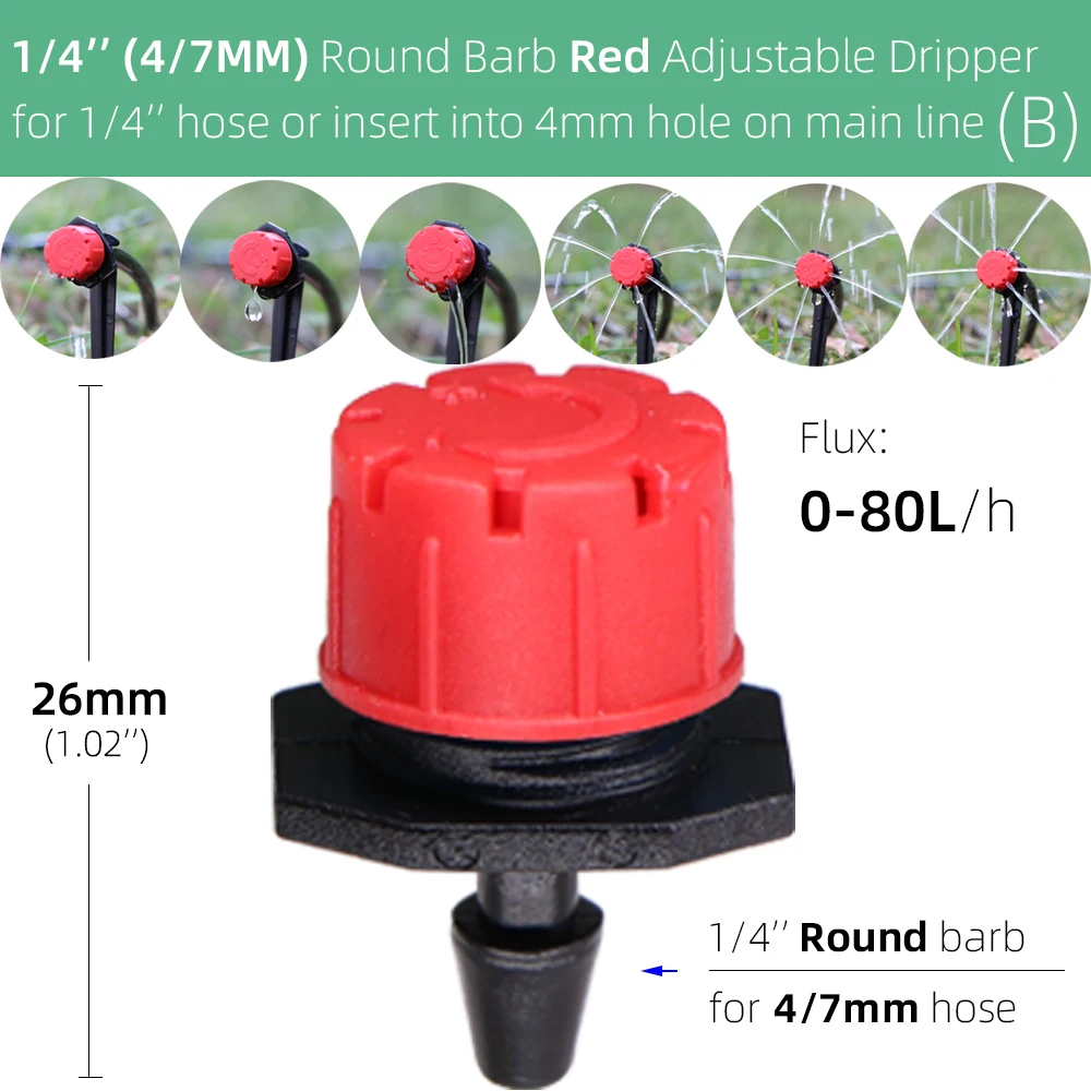 RBCFHI 13 Types of Adjustable 8-Holes Drippers Garden Irrigation Spinkler Nozzle Balcony Greenhouse Watering Emitters Automatic