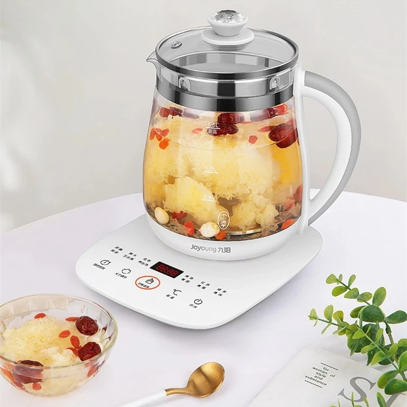 1.5L Household Electric Kettle Automatic Glass Health Preserving Pot Portable Mini Multi Cooker Tea Dessert Cooker Medicated pot