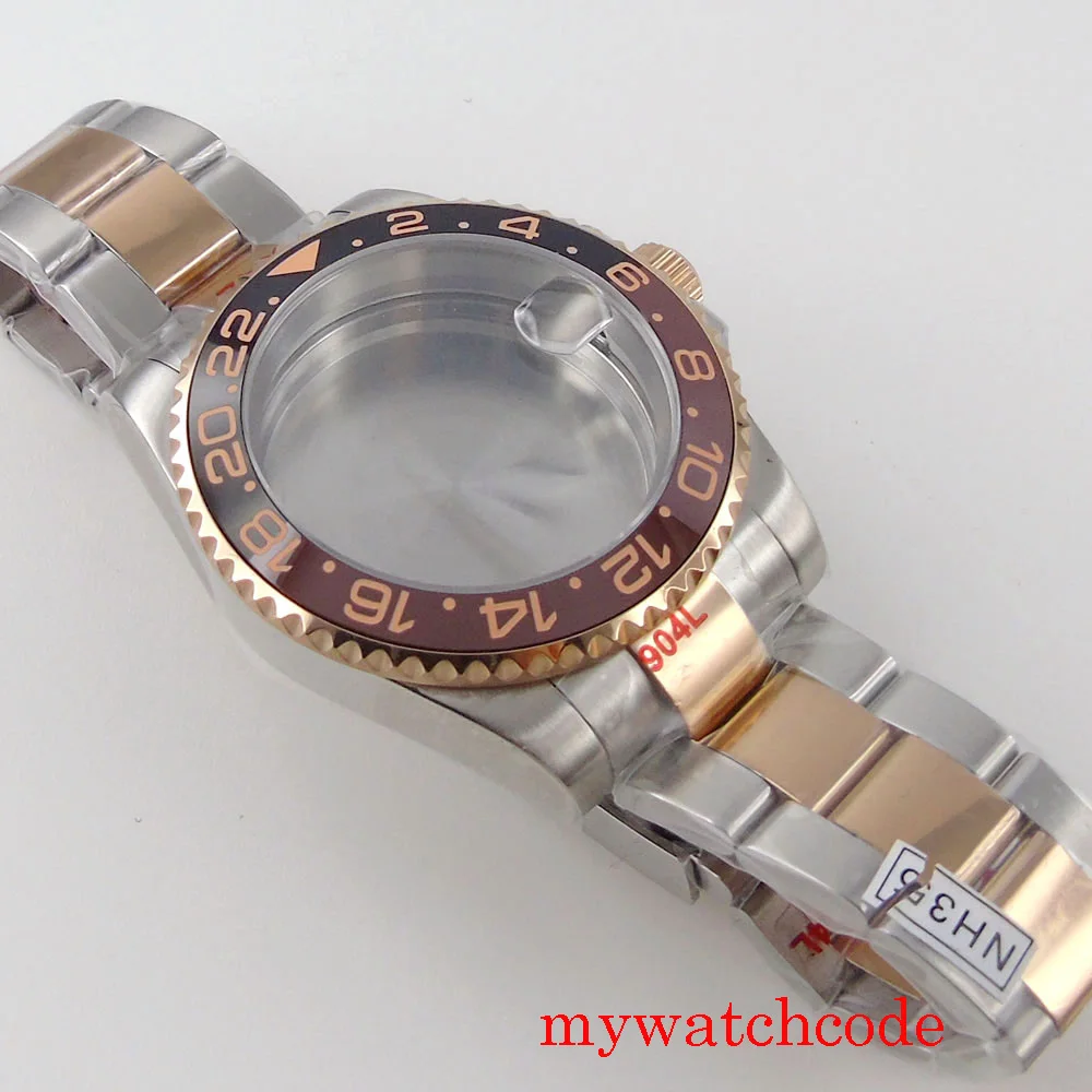 20bar Waterproof SUB Diving Watch Case Glass Back Silver Rose Gold for NH34 NH35 NH36 NH37 NH38 NH39 movement