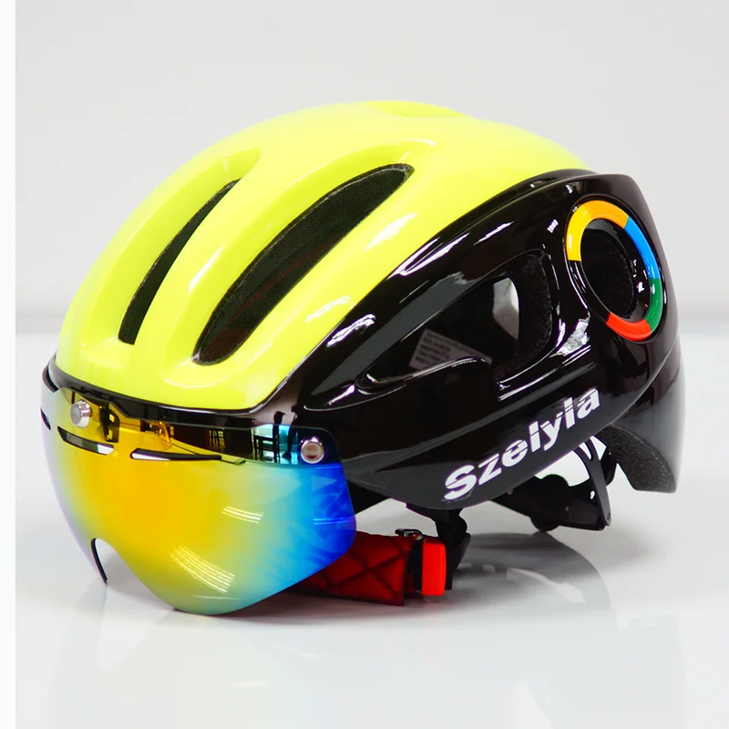 Adults Cycling Helmet Bicycle Bike Helmet with goggles magenetic glasses MTB mountain bike helmet Gear Equipment Skate