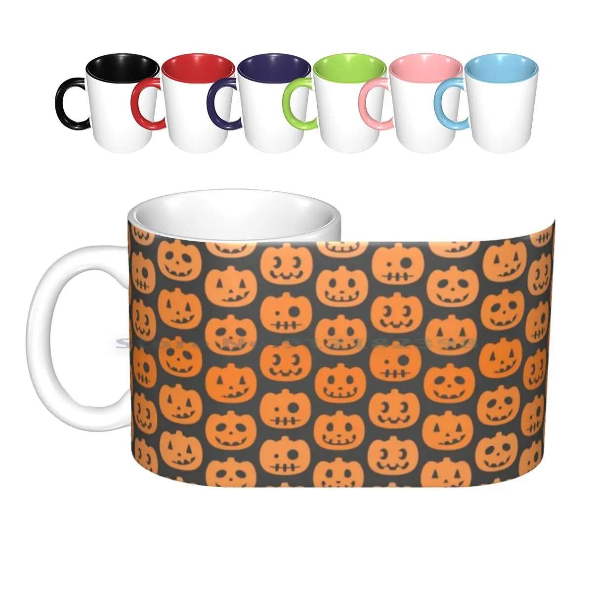 Animal Pumpkin Orange Ceramic Mugs Coffee Cups Milk Tea Mug Pumpkin Halloween Animal New Leaf Acnl Creative Trending Vintage