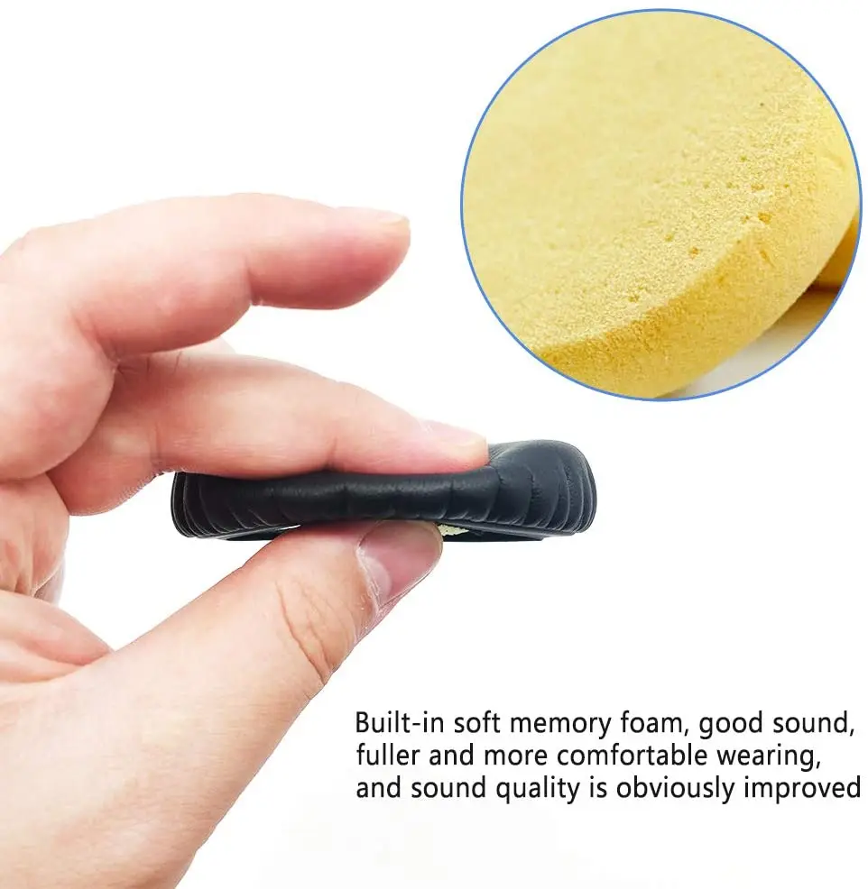 وسائد أذن إسفنجية بديلة متوافقة مع سماعات الرأس Bose SoundLink On-Ear (OE)، On-Ear 2 (OE2)، OE2i و SoundTrue On-Ear (OE).