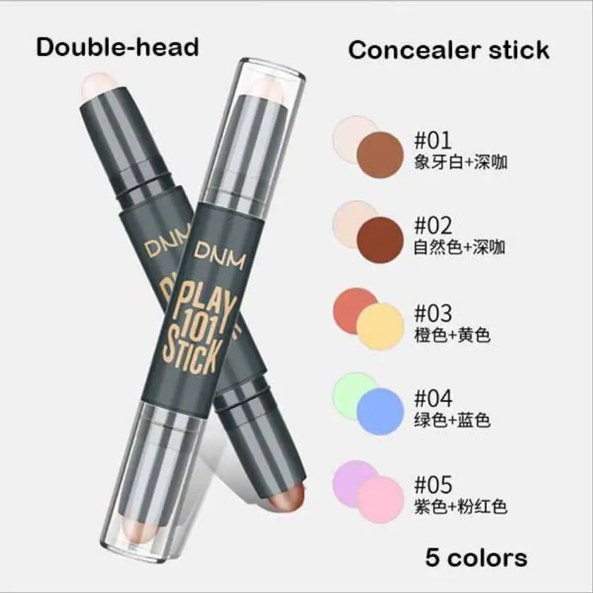 Bâton correcteur pour contour des yeux et du visage pour femme, surligneur, bronzant, crayon vert, cosmétique, maquillage 3D, T0345