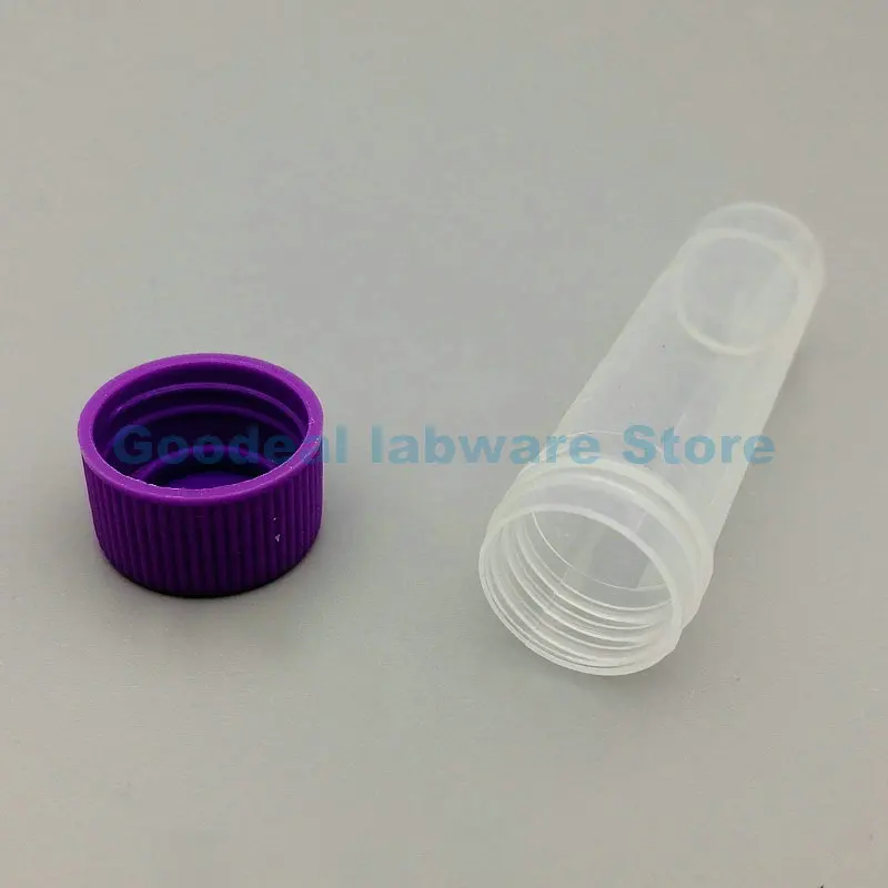 20pcs Lab 5ml Plastic Screw Mouth Freeze Pipe with Leakproof Washer,Transparent Cryovial with Scale,Reagent/Ink Storage Tube